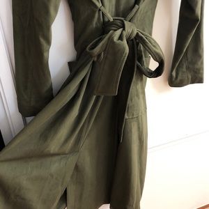 Belle Badgley Mischka trench coat army green